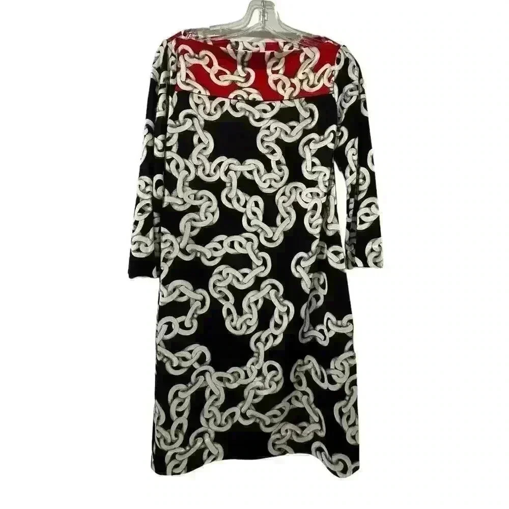 DVF Diane von Furstenberg Ruri Chain Print Dress Silk Jersey Size 6